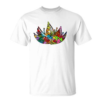 Crown Chakra Stainglass Lotus Flower T-Shirt | Mazezy
