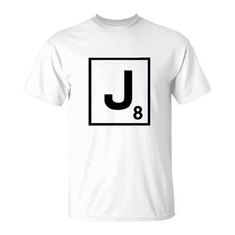 Custom Graphic J Scrabble Initial Monogram Letter J Cotton T-Shirt - Thegiftio UK