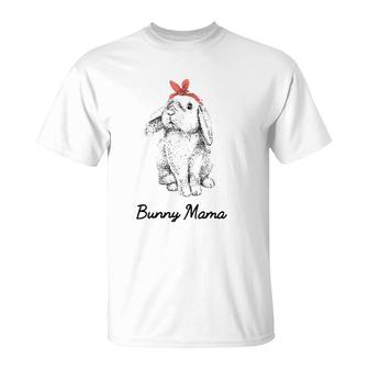 Cute Bunny Mama Lop Eared Rabbit Wearing Bandana T-Shirt | Mazezy