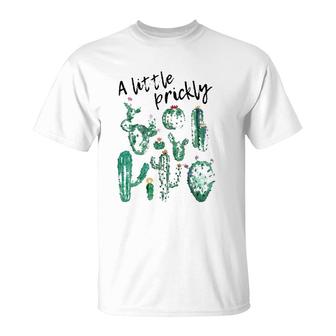 Cute Ladies Cactus Succulent Little Prickly Tee Youth Womens T-Shirt | Mazezy