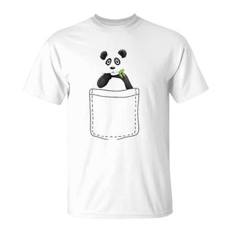 Cute Panda In The Pocket, Panda T-Shirt | Mazezy