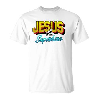 Cute Powerful Christian I Jesus Is My Superhero T-Shirt | Mazezy