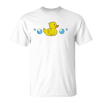 Cute Rubber Duck In Water Love Rubber Ducks T-Shirt | Mazezy