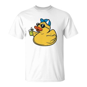 Cute Rubber Ducky Sunglasses Summer Party Duck Toy Kids T-Shirt | Mazezy