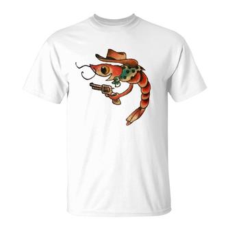 Cute Shrimp Seafood Shellfish Shrimp Lover Tattoo Gift T-Shirt | Mazezy UK