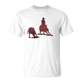 Cutting Horse And Rider Cutting Cattle T-Shirt | Mazezy