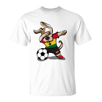 Dabbing Dog Ghana Soccer Fans Jersey Ghanaian Flag Football T-Shirt | Mazezy