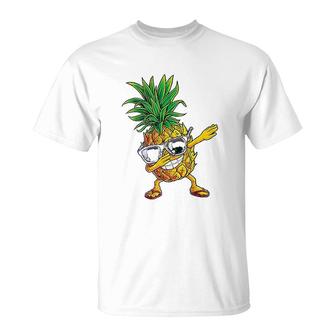 Dabbing Pineapple Sunglasses Aloha Beaches Hawaii T-Shirt | Mazezy