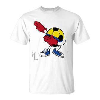 Dabbing Soccer Ball Colombia Jersey Colombian Football T-Shirt | Mazezy