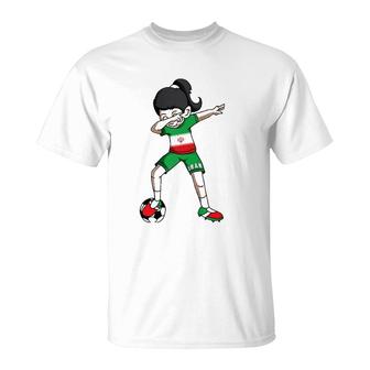 Dabbing Soccer For Girls Iran Football Fan T-Shirt | Mazezy
