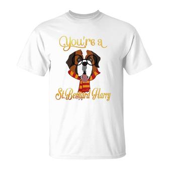 Dad Mom You're A Saint Bernard Harry Dog Potter Glass Scarf T-Shirt | Mazezy