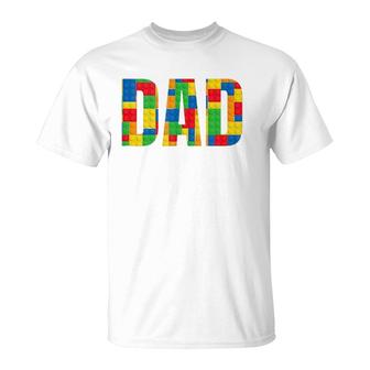 Dad Parent Brick Master Builder Building Blocks Set Family T-Shirt | Mazezy AU