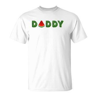 Daddy Watermelon Funny Summer Melon Fruit Cool T-Shirt | Mazezy