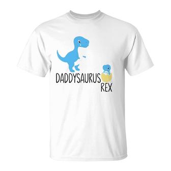 Daddysaurus Rex Dinosaur Babysaurus Dino Daddy Baby Gifts T-Shirt | Mazezy