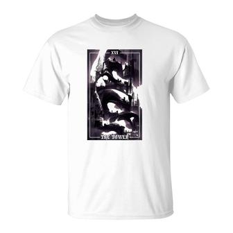 Dark Occult Aesthetic Gothic Tower Tarot Card T-Shirt | Mazezy CA