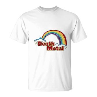 Death Metal Retro Rainbow 70s 80s T-Shirt | Mazezy