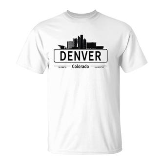 Denver Colorado Cityscape Denver Love T-Shirt | Mazezy