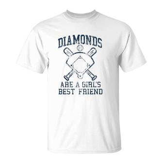 Diamonds Are A Girls Best Friend Cute Baseball For Ladies T-shirt - Thegiftio UK