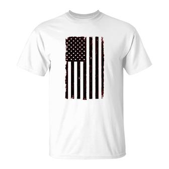 Distressed Black Usa Flag United States T-Shirt | Mazezy