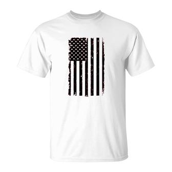 Distressed Black Usa Flag United States T-Shirt | Mazezy