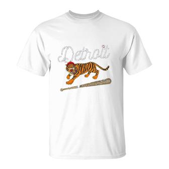 Distressed Tiger Mascot Funny Sport Tiger Design T-Shirt - Seseable