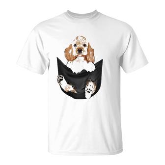 Dog Lovers Gifts Cocker Spaniel In Pocket Funny Dog Face T-Shirt | Mazezy