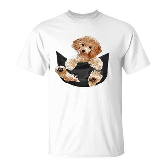 Dog Lovers Gifts Poodle In Pocket Funny Dog T-Shirt | Mazezy