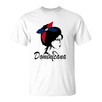 Dominicana Girl Dominican Mujer Dominican Republic Flag T-Shirt | Mazezy
