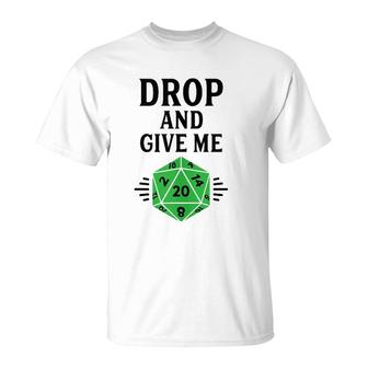 Dragons Game Master And D20 Twenty Sided Die Dice Dungeons T-Shirt | Mazezy