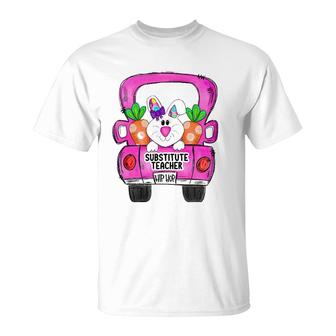 Easter Bunny Truck Substitute Teacher Squad T-Shirt | Mazezy