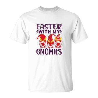 Easter With My Gnomies Red Gnomies Heart T-shirt - Thegiftio UK