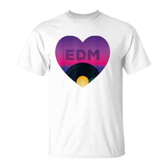 Edm Vinyl Disc Retro Vintage Electronic Dance Music T-Shirt | Mazezy