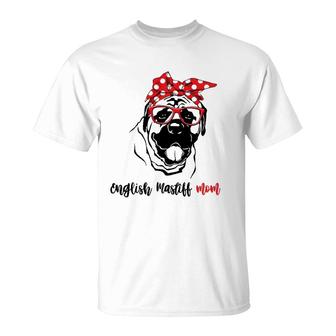 English Mastiff Mom Red Turban Pet Dog Lovers Mother's Day T-Shirt | Mazezy