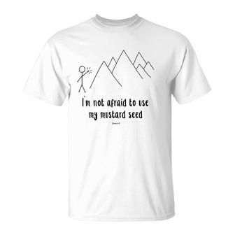 Faith Moves Mountains Mustard Size Christian Teen Youth Premium T-Shirt | Mazezy