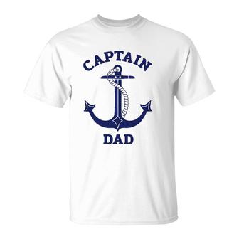 Father's Day Nautical Anchor Captain Dad T-Shirt | Mazezy