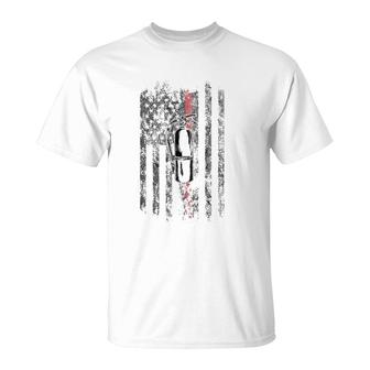 Fire Extinguisher American Flag Thin Red Line Firefighter T-Shirt | Mazezy