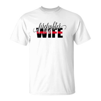 Firefighter Wife Thin Red Line T-Shirt | Mazezy