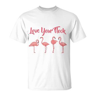 Flamingo Love Your Flock T-Shirt | Mazezy