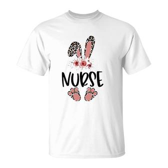 Floral Nurse Bunny , Novelty Nurse Easter Bunny T-Shirt | Mazezy