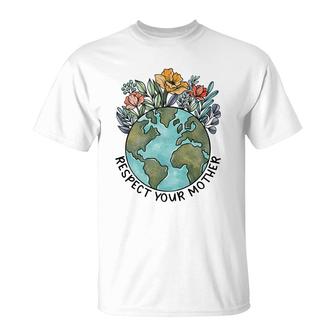 Floral Respeck Your Mother Planet Earth Day Environment T-shirt - Thegiftio UK
