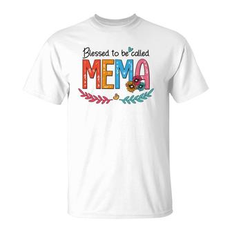 Flower Blessed To Be Called Mema Funny T-Shirt | Mazezy UK