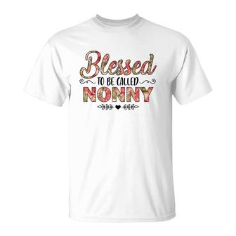 Flower Blessed To Be Called Nonny T-Shirt | Mazezy