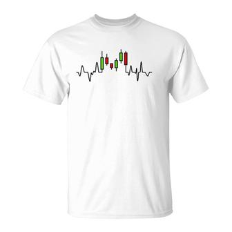 Forex Or Stock Trader Candlestick Chart Heartbeat Graph T-Shirt | Mazezy