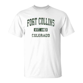 Fort Collins Colorado Co Vintage Athletic Sports Design T-Shirt | Mazezy