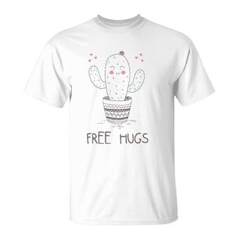 Free Hugs Cactus Funny Cute Sarcastic T-Shirt | Mazezy