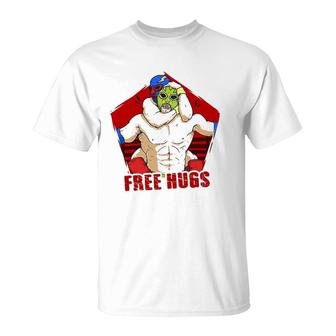 Free Hugs Funny Wrestling For Wrestling Fanatics T-Shirt | Mazezy