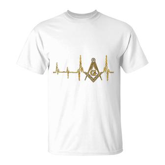 Freemason Heartbeat Masonic Heartbeat T-Shirt | Mazezy