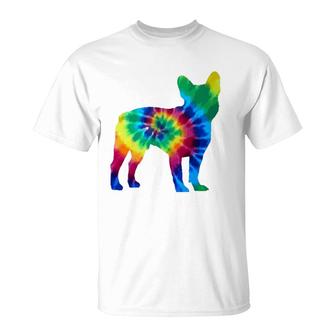 French Bulldog Tie Dye Vintage Hippie Dog Mom Dad Frenchie T-Shirt | Mazezy