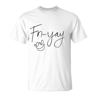 Fri-yay Funny Saying Smiling Face T-Shirt | Mazezy