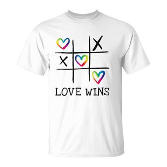 Fun Lgbtq Love Wins In Gay Pride Rainbow Colors - Gay Ally V-Neck T-Shirt | Mazezy